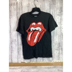 Rolling Stones Men’s Black Edgy Casual Graphic Band Tee Rock T-Shirt S